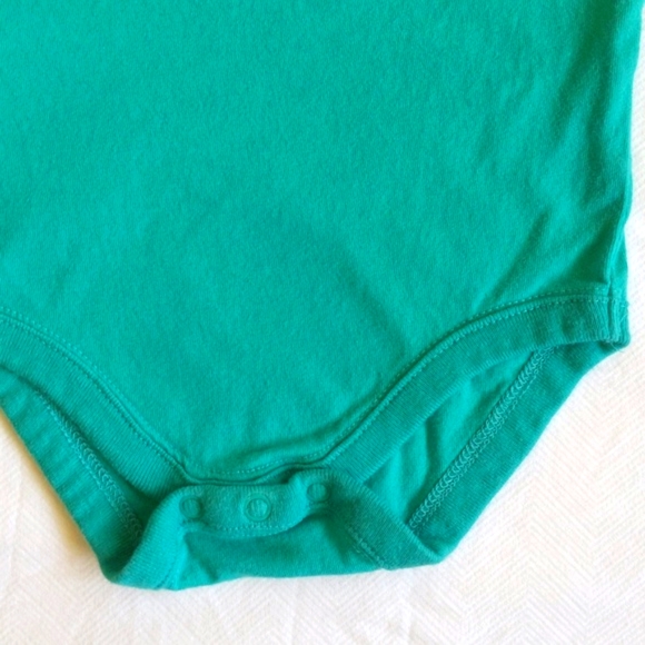 gymboree teal embroidered butterfly short sleeve bodysuit diaper shirt 3 months - Picture 4 of 5